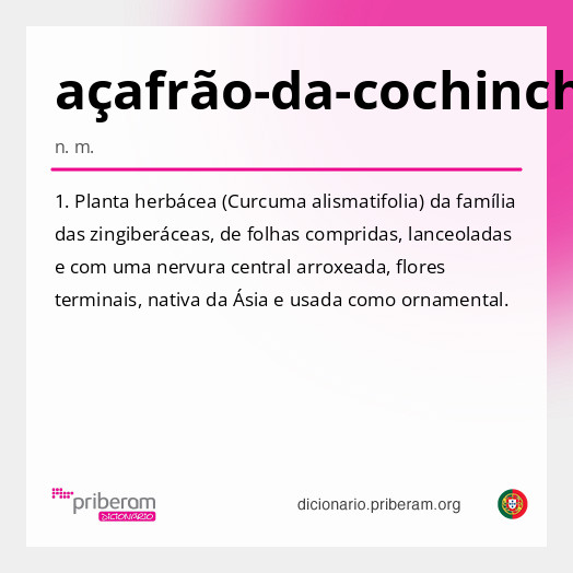 Significado de açafrão-da-cochinchina