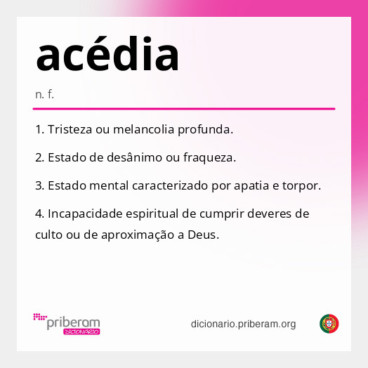Significado de acédia