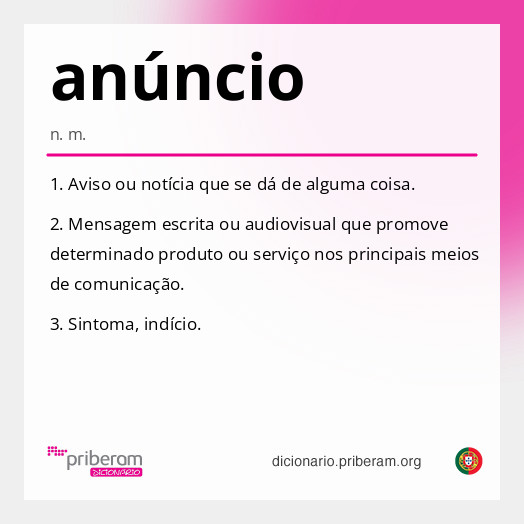 Significado de anúncio
