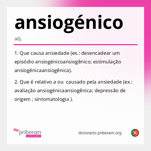 Significado de ansiogénico