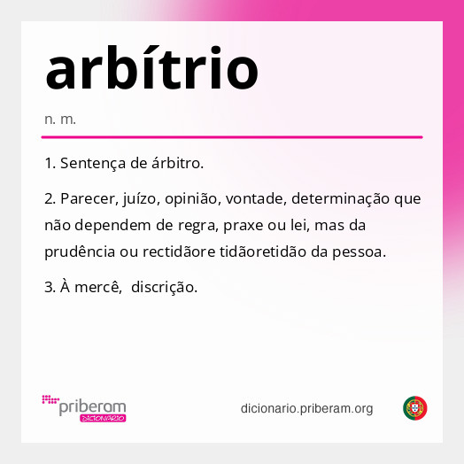 Significado de arbítrio