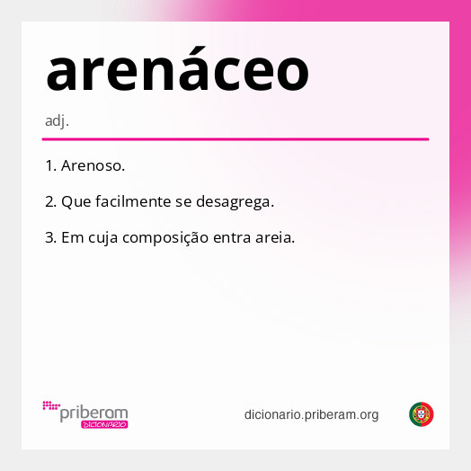 Significado de arenáceo
