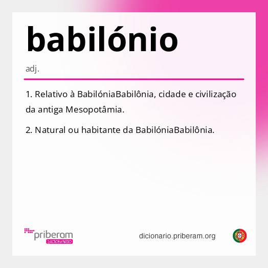
   Significado de babilónio