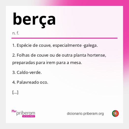 Significado de berça