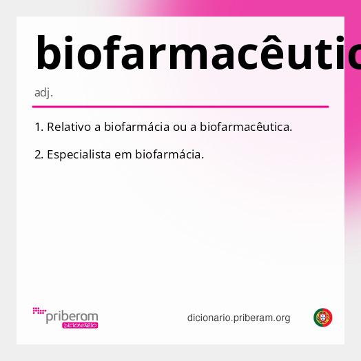 Significado de biofarmacêutico