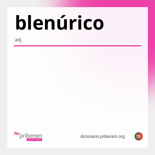 Significado de blenúrico