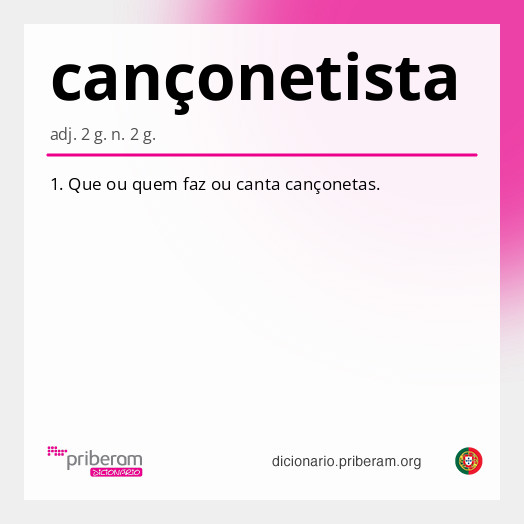Significado de cançonetista