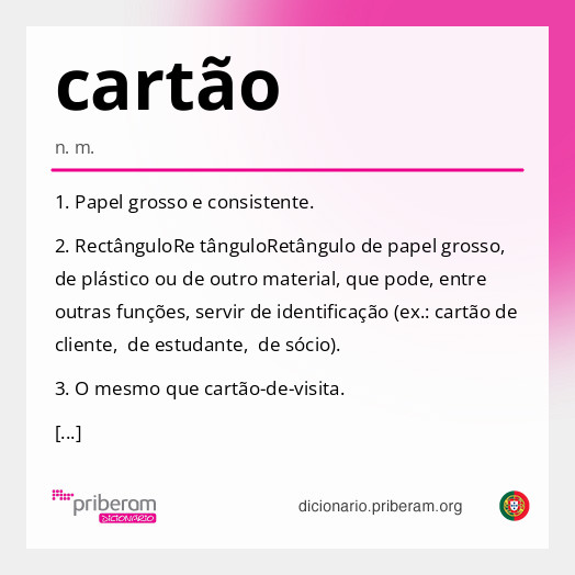 Significado de cartão