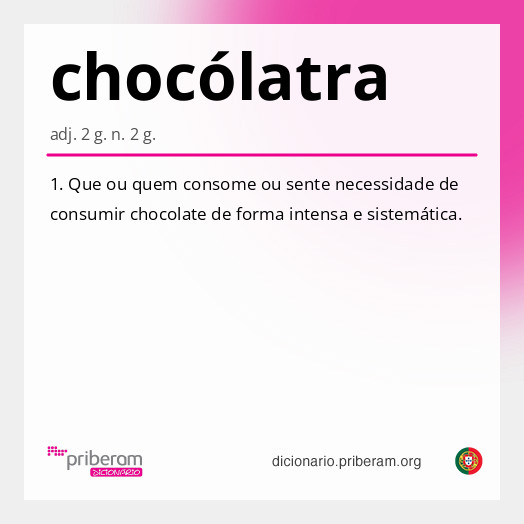 Significado de chocólatra