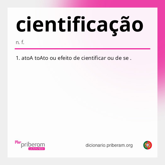 
   Significado de cientificação