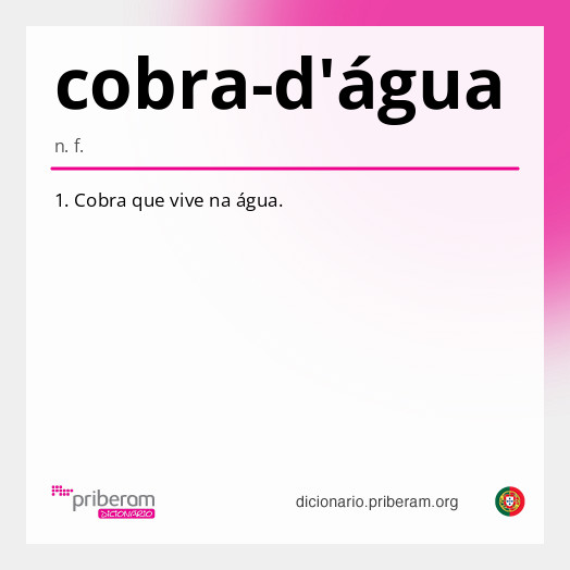 
   Significado de cobra-d'água