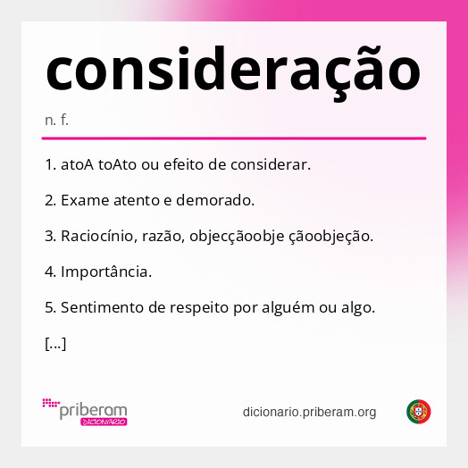 Significado de consideração
