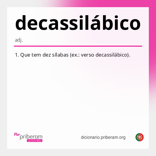 Significado de decassilábico