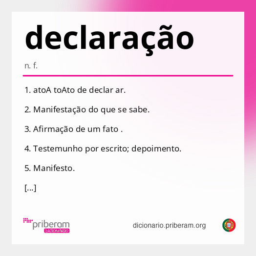 Significado de declaração