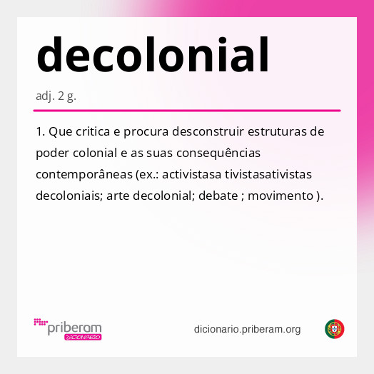 Significado de decolonial