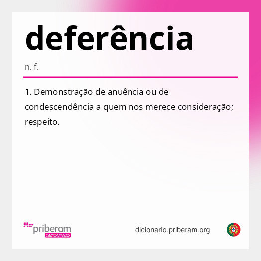 Significado de deferência