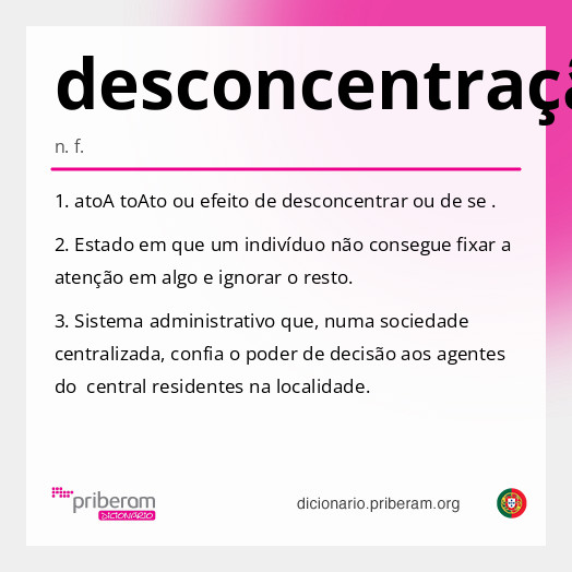 Significado de desconcentração
