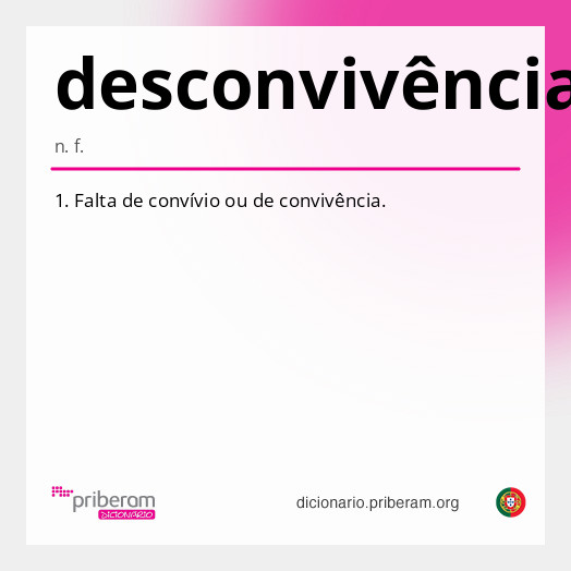 Significado de desconvivência