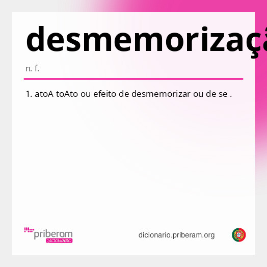 Significado de desmemorização