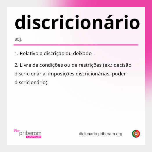 Significado de discricionário