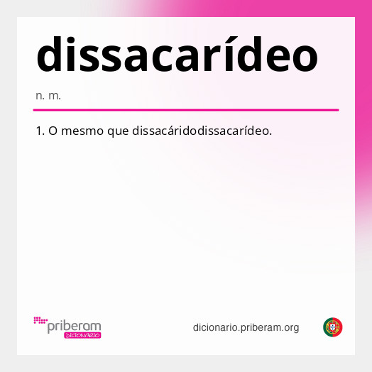 Significado de dissacarídeo
