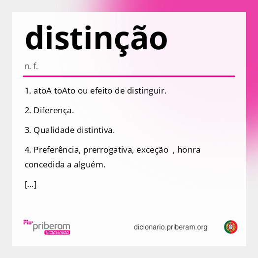 Significado de distinção