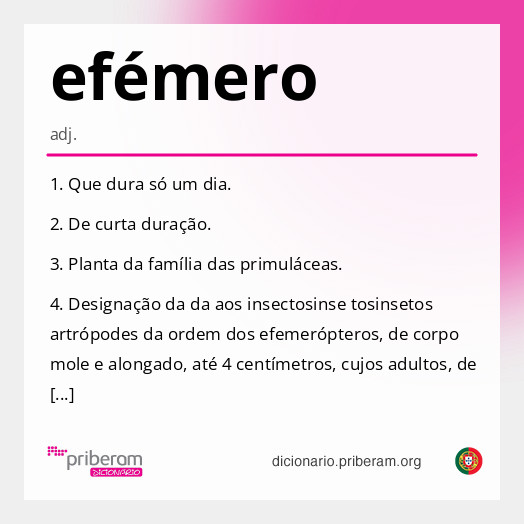 
   Significado de efémero