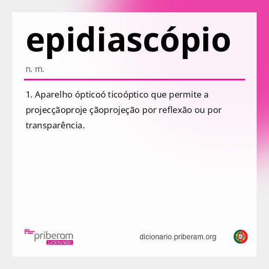 Significado de epidiascópio