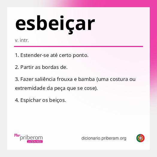 
   Significado de esbeiçar