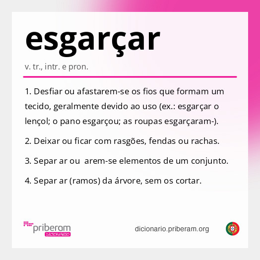 
   Significado de esgarçar