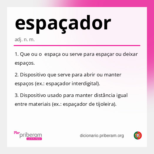 Significado de espaçador