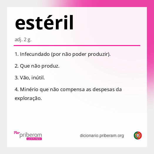 
   Significado de estéril
