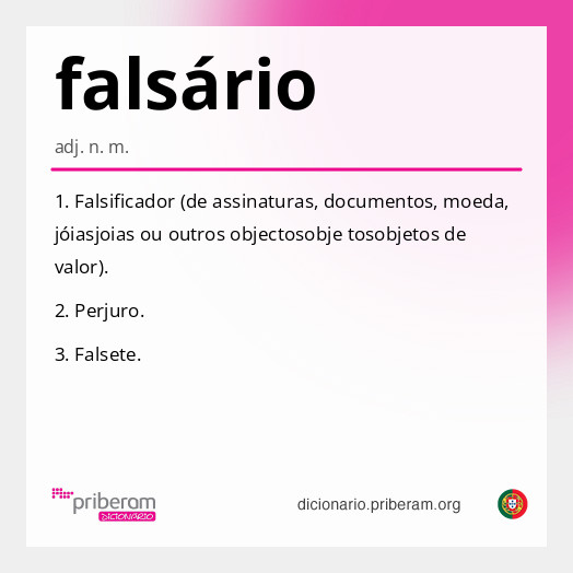Significado de falsário