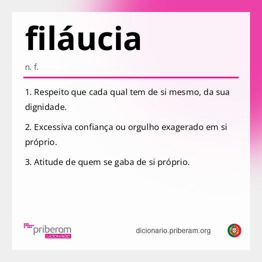 
   Significado de filáucia
