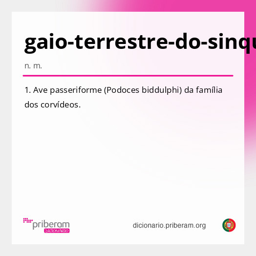 Significado de gaio-terrestre-do-sinquião