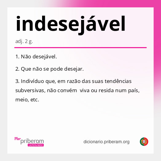 Significado de indesejável