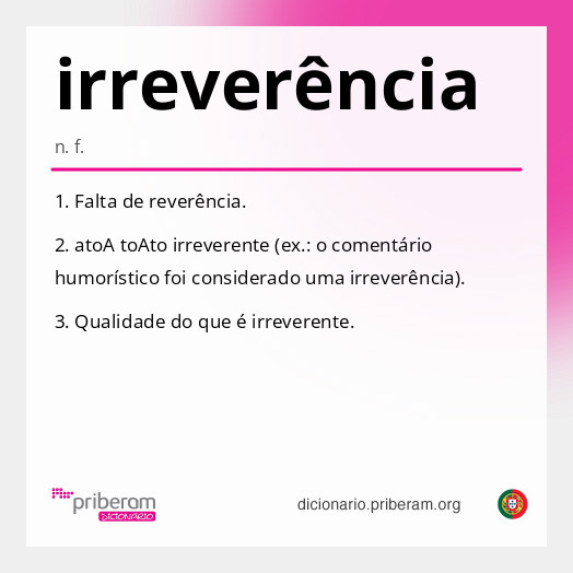 Significado de irreverência