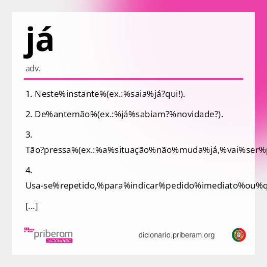Significado de já