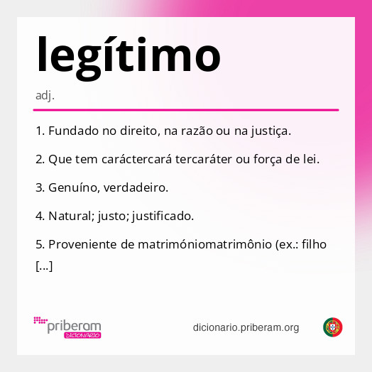 legítimo