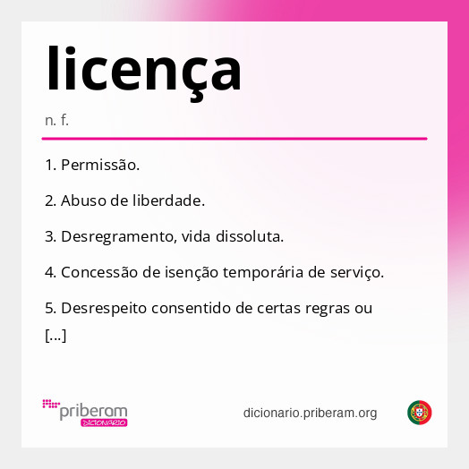 Significado de licença