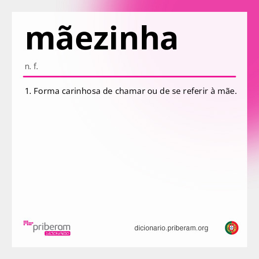 Significado de mãezinha