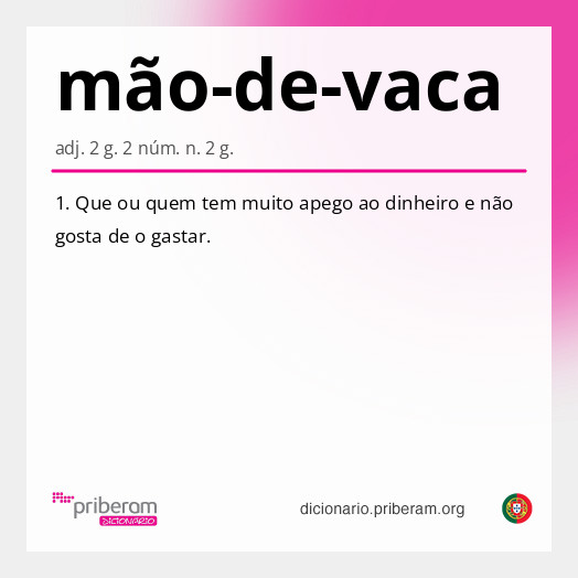 Significado de mão-de-vaca