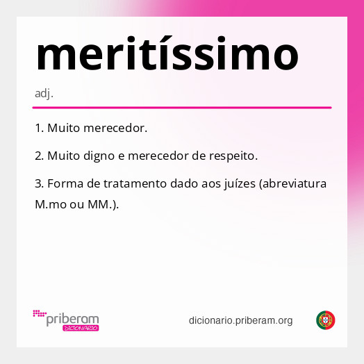 
   Significado de meritíssimo