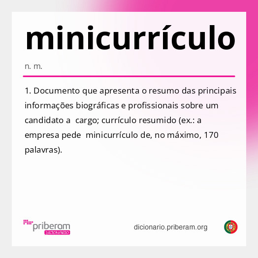 Significado de minicurrículo