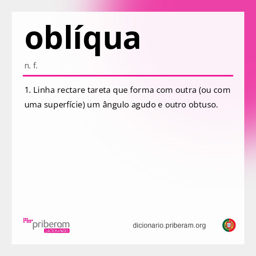 Significado de oblíqua