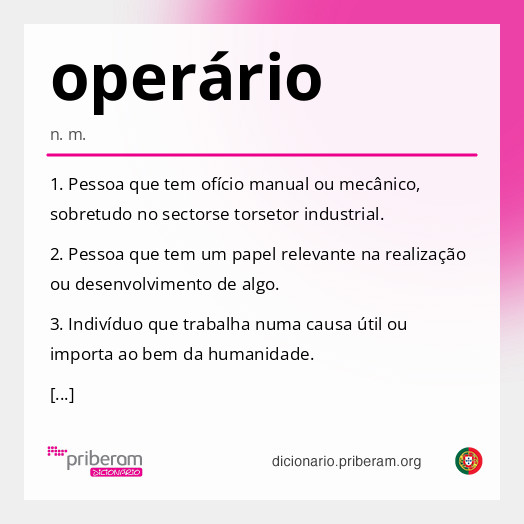 Significado de operário