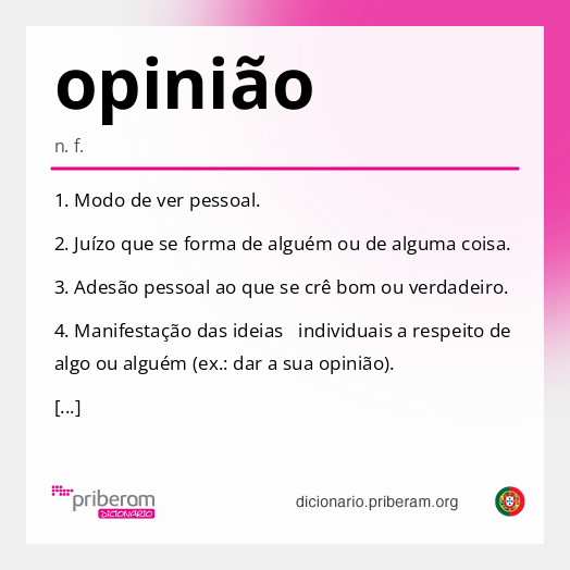 Significado de opinião