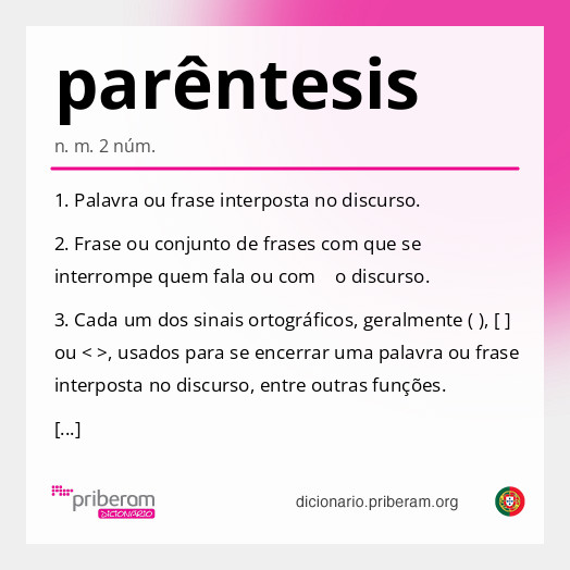 
   Significado de parêntesis