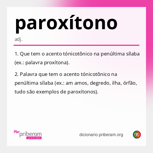 Significado de paroxítono