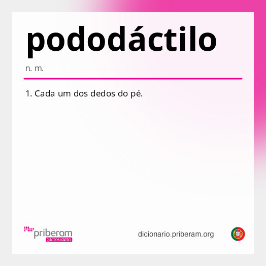 Significado de pododáctilo